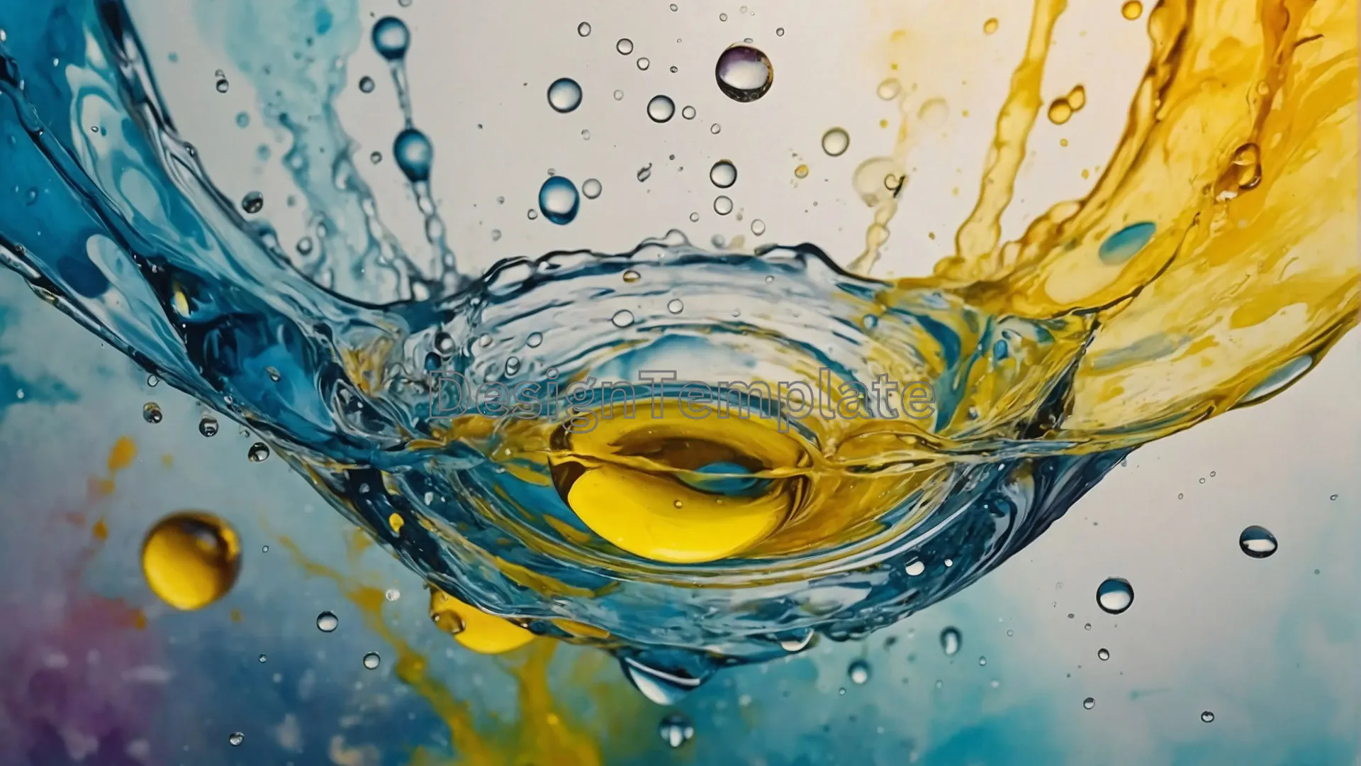 Yellow Color Water Drop Photo Background